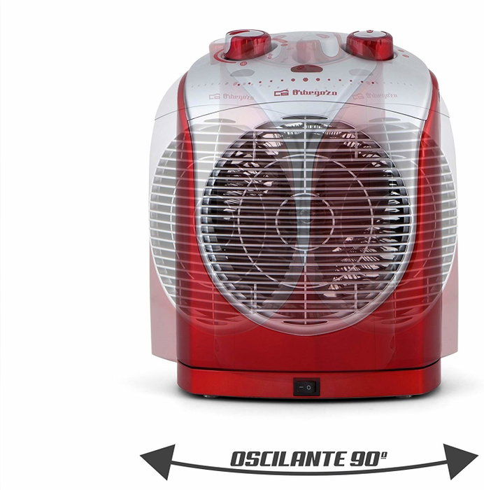 Orbegozo FH 5025 Calefactor Oscilante 2200W Rojo y Plata